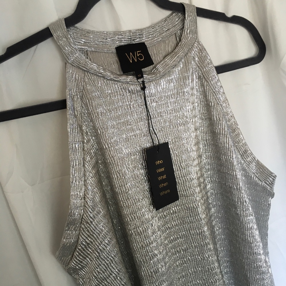 NWT Silver Shimmer Sleeveless Top